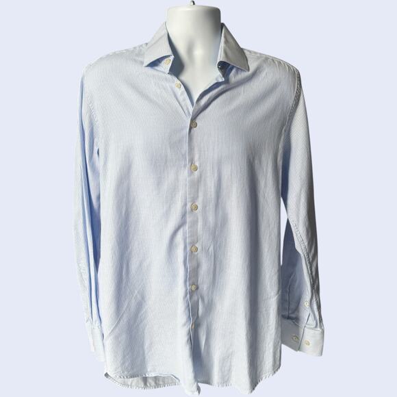 Christian Lacroix Contemporary Fit Dress Shirt Blue Micro Houndstooth M 15.5 - Picture 1 of 7